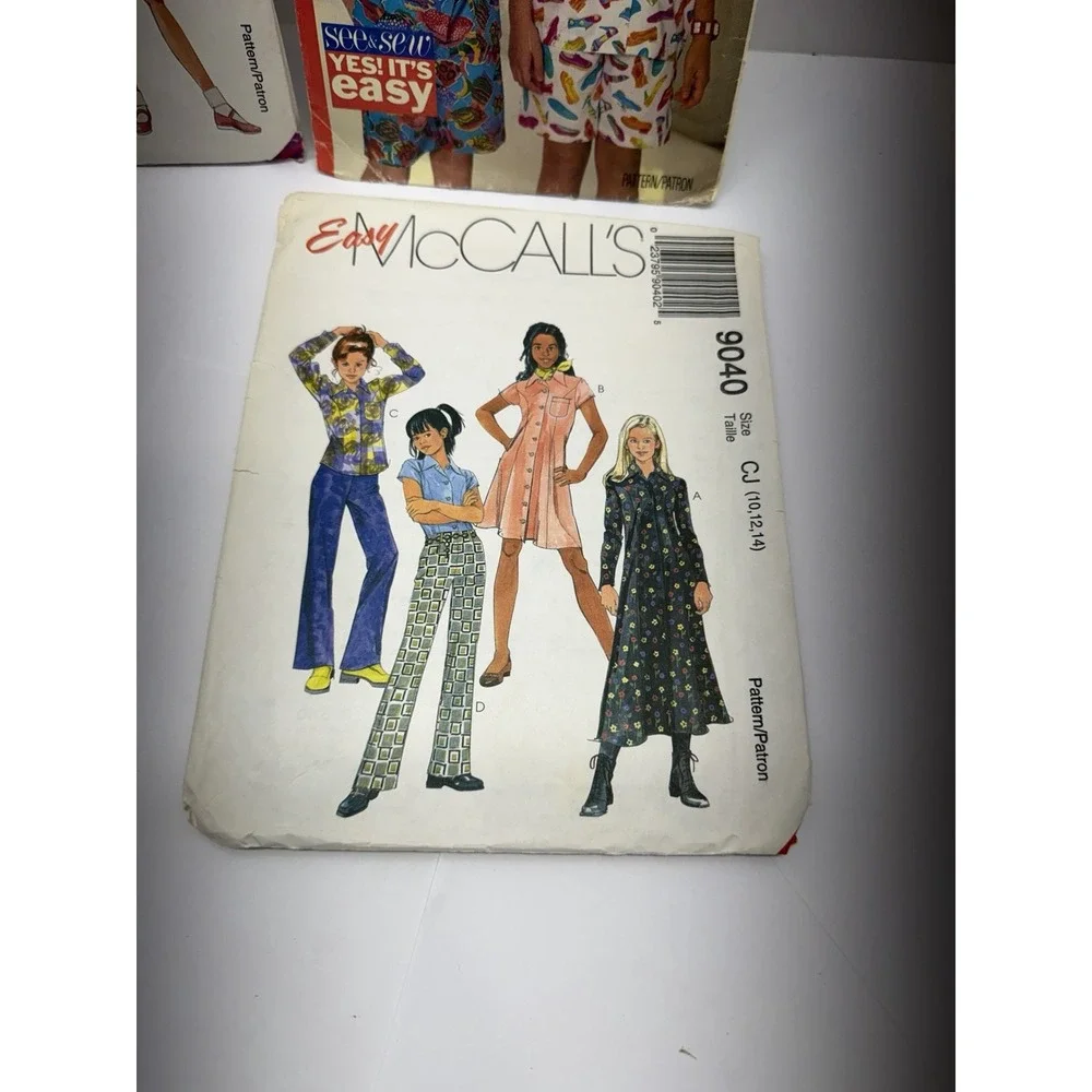 Lot Of 3 Children's Easy McCall's Patterns Size Youth 3 Uncut 1 Cut